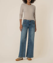 Maya - High Rise Wide Leg Patch Rushing - Affection