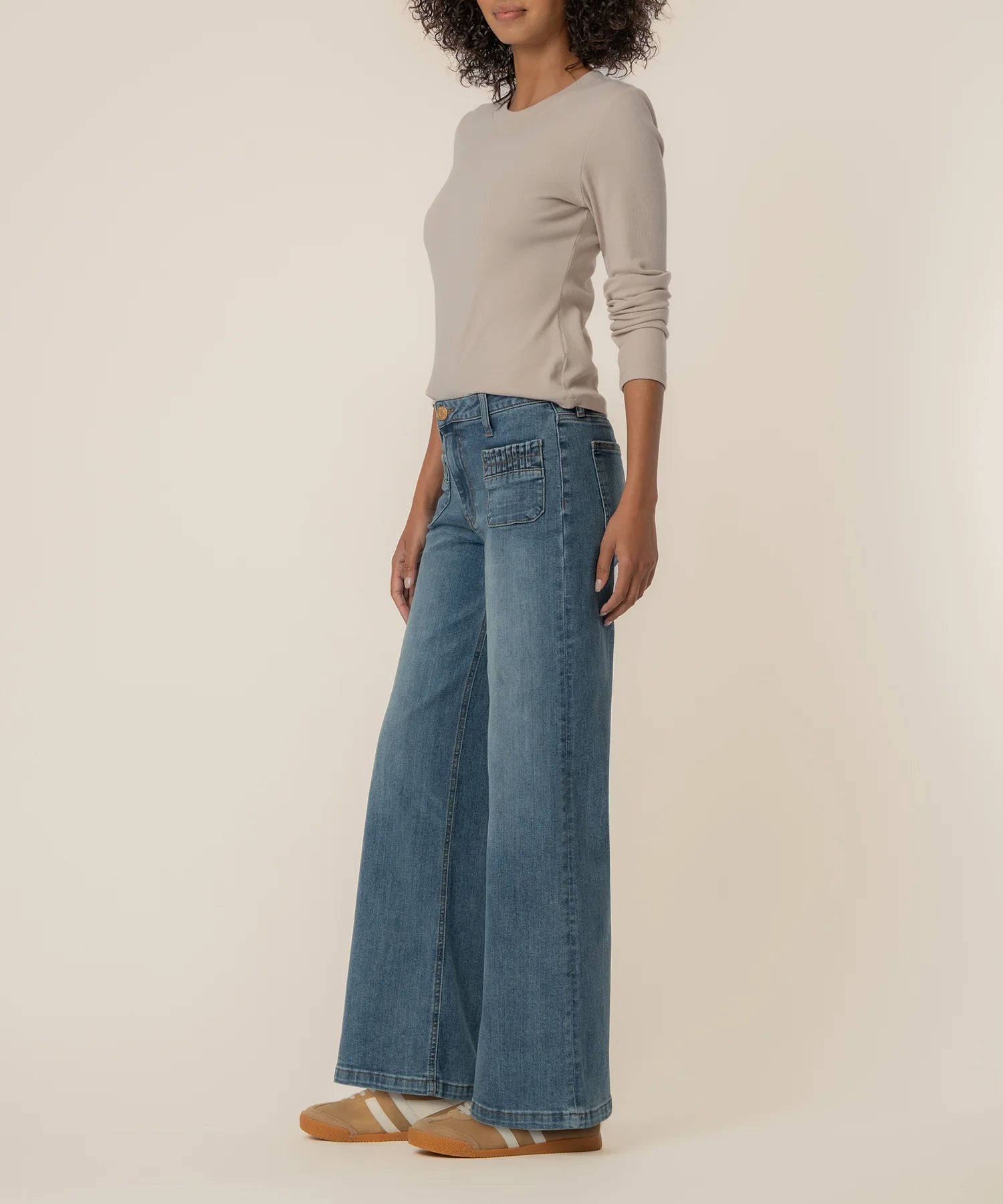 Maya - High Rise Wide Leg Patch Rushing - Affection