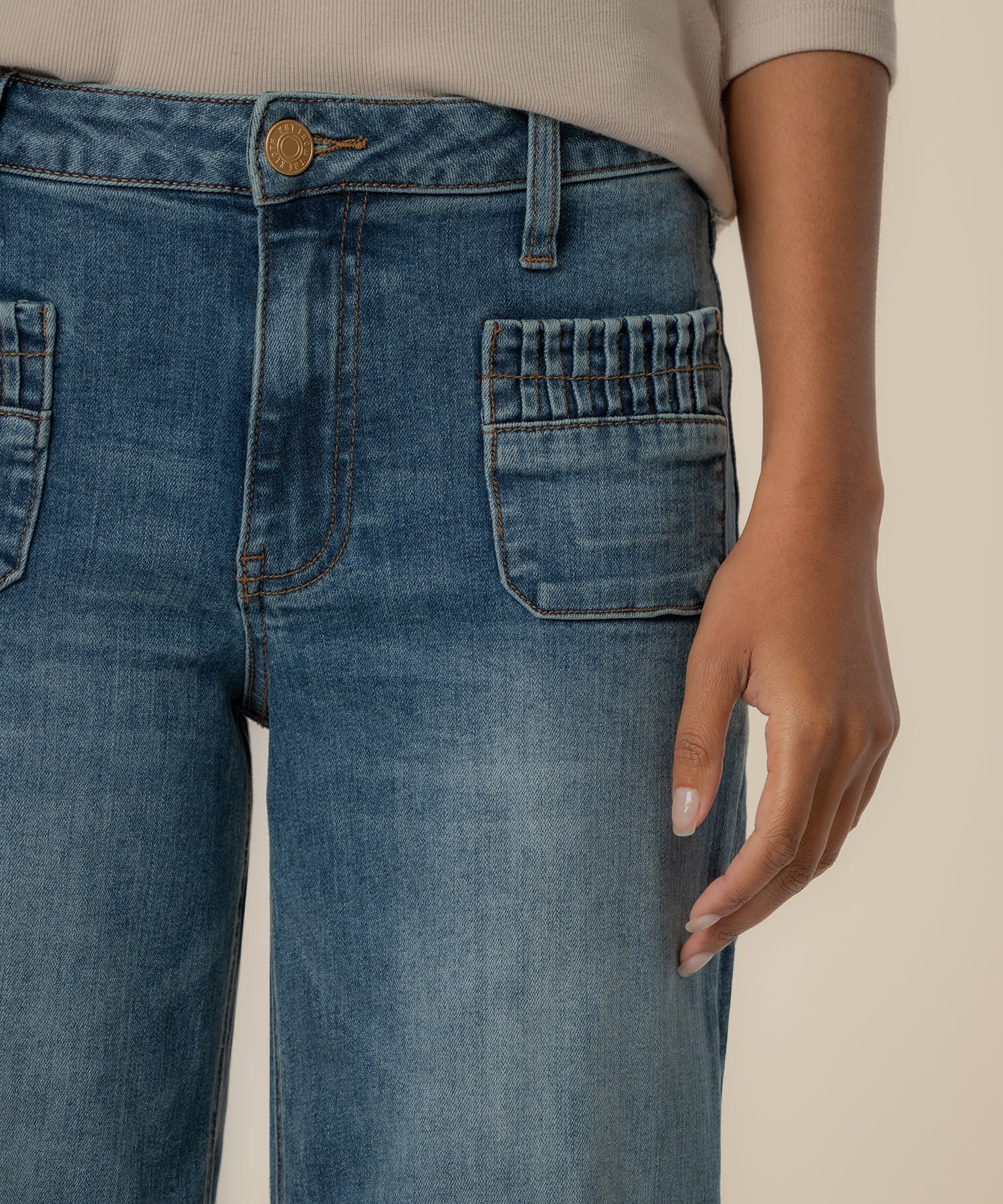 Maya - High Rise Wide Leg Patch Rushing - Affection
