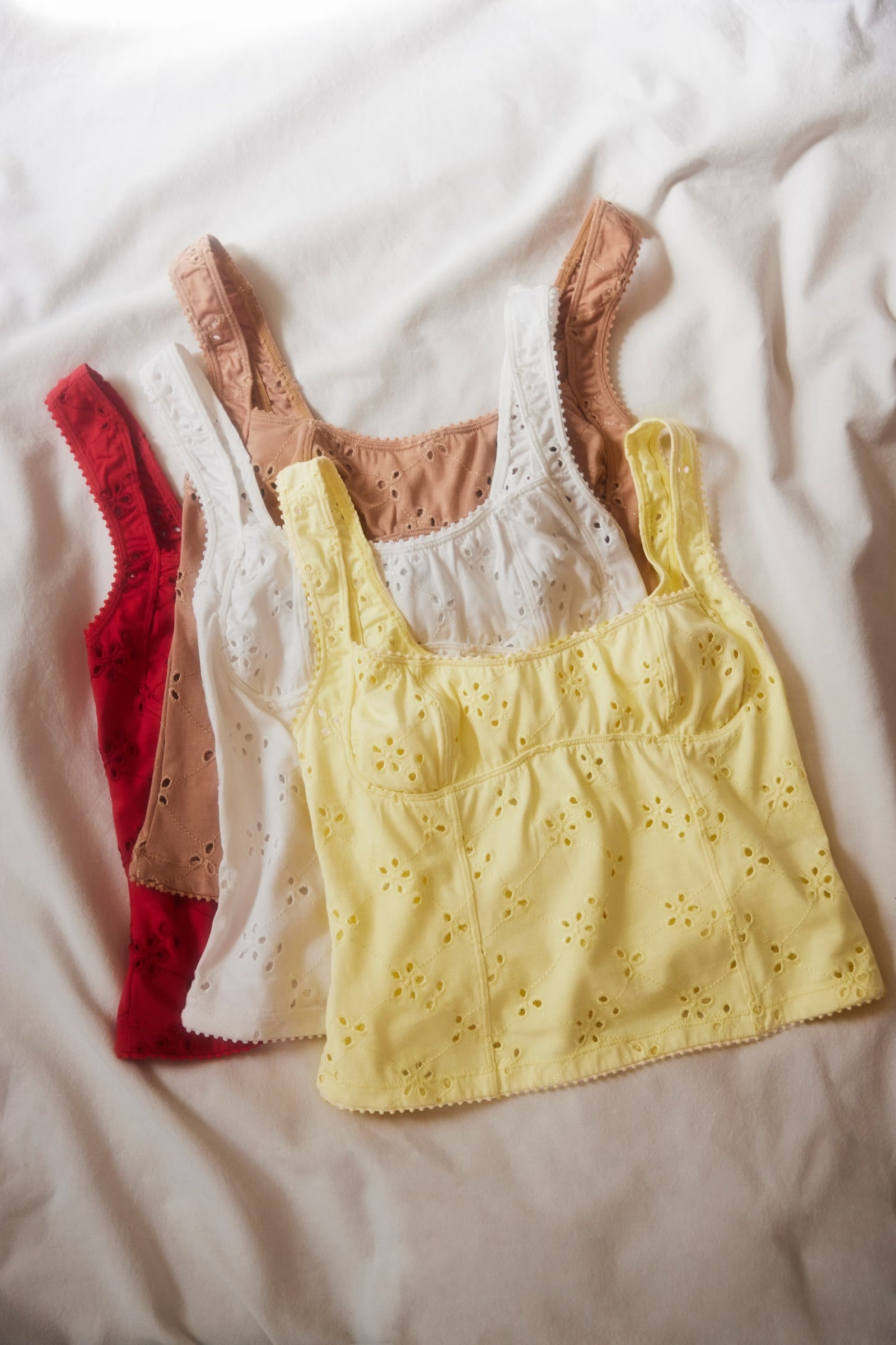 Full Bloom Eyelet Cami- Banana Cream