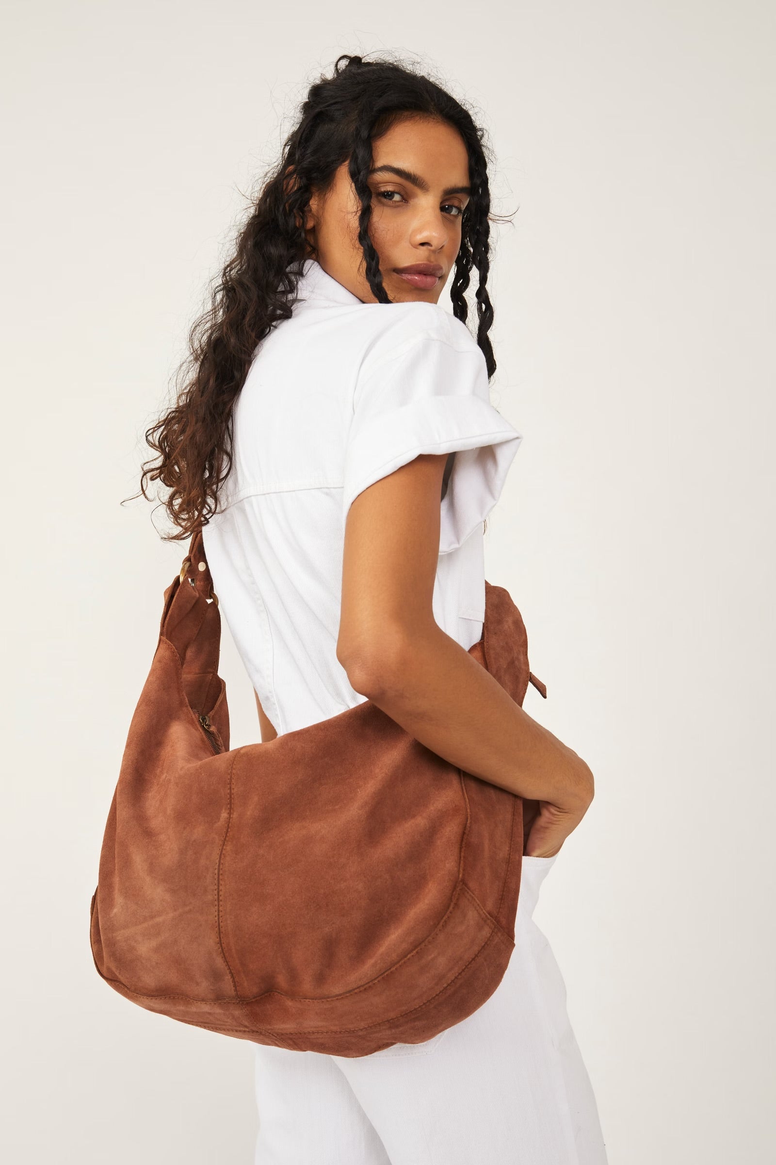 Roma Suede Tote - Rust