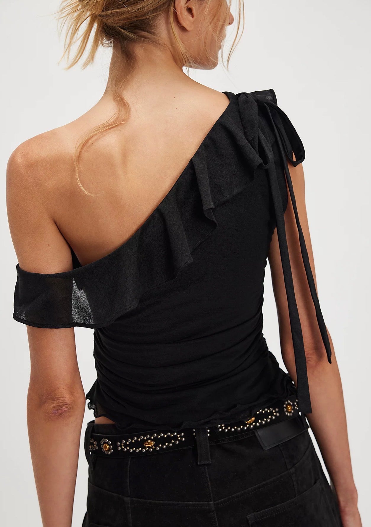 Isla One Shoulder Top - Black