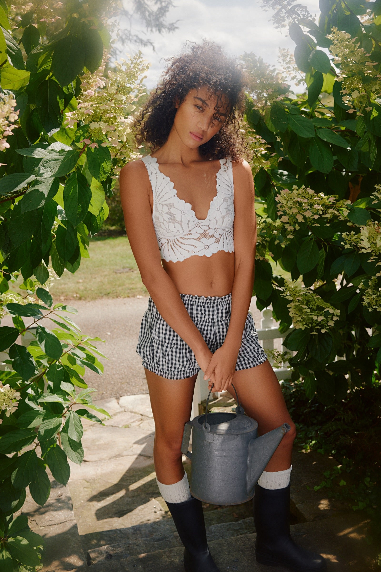 Petal Party Plunge Bralet - Clean Ivory