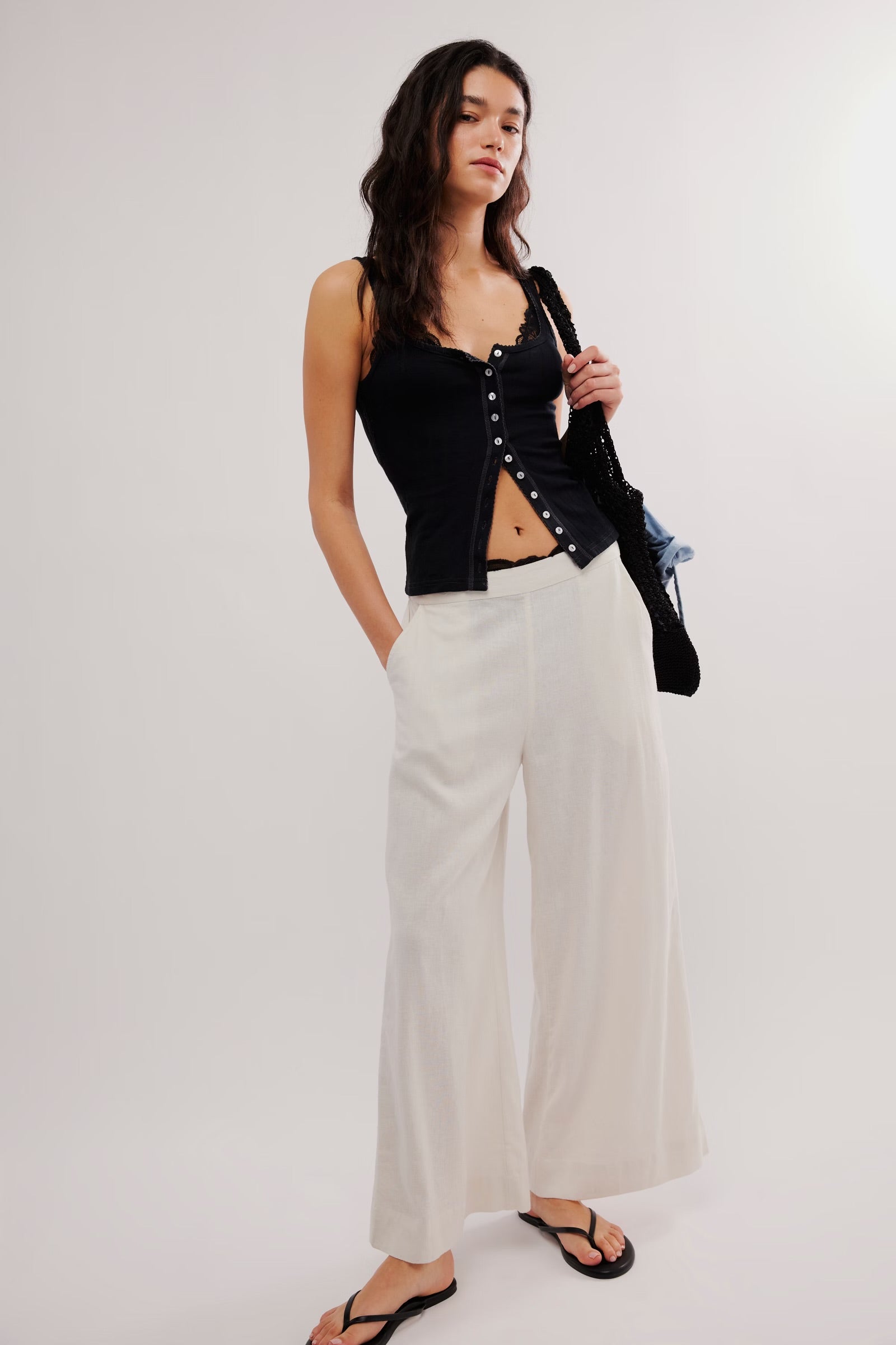 End Game Pointelle Tank - Black