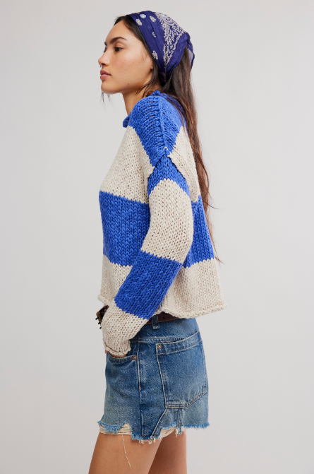 Opal Rugby Stripe Sweater- Cobalt Combo