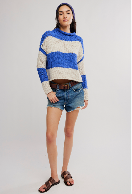 Opal Rugby Stripe Sweater- Cobalt Combo