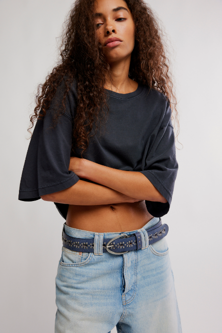 WTF Preston Stud Belt- Sea Salt