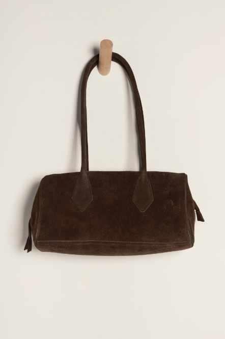Sierra Suede Shoulder Bag- Chocolate