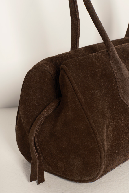 Sierra Suede Shoulder Bag- Chocolate