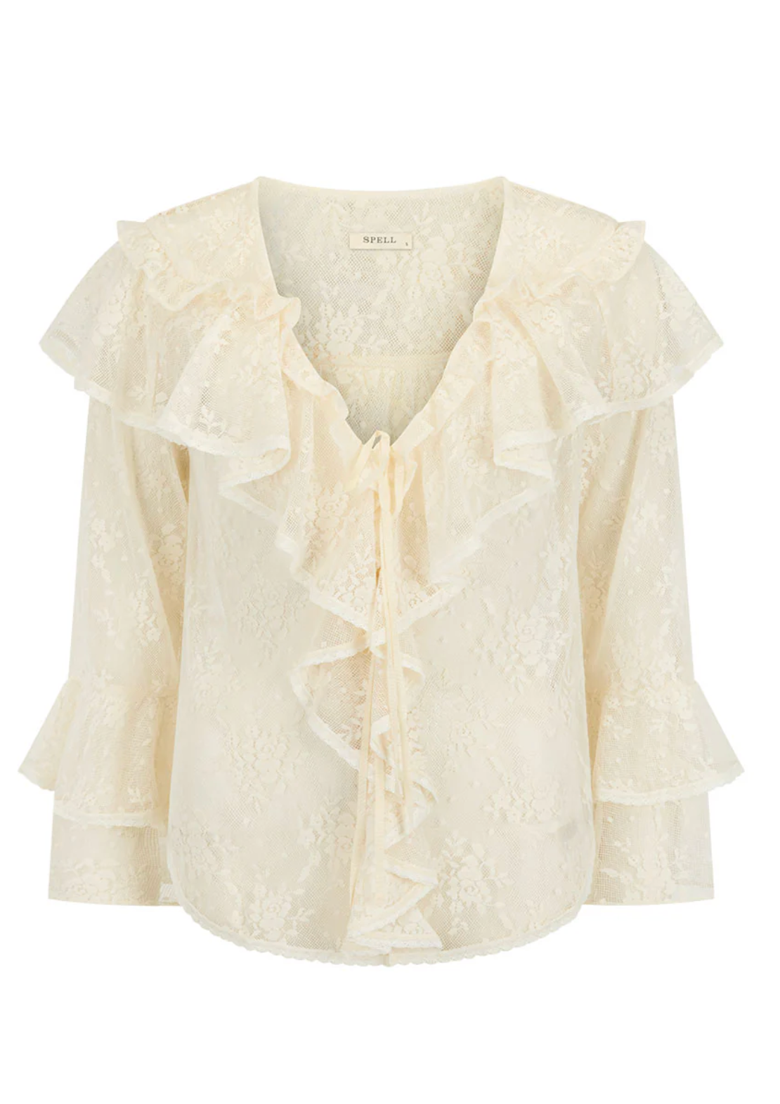 Labyrinth Lace Blouse - Cloud Cream