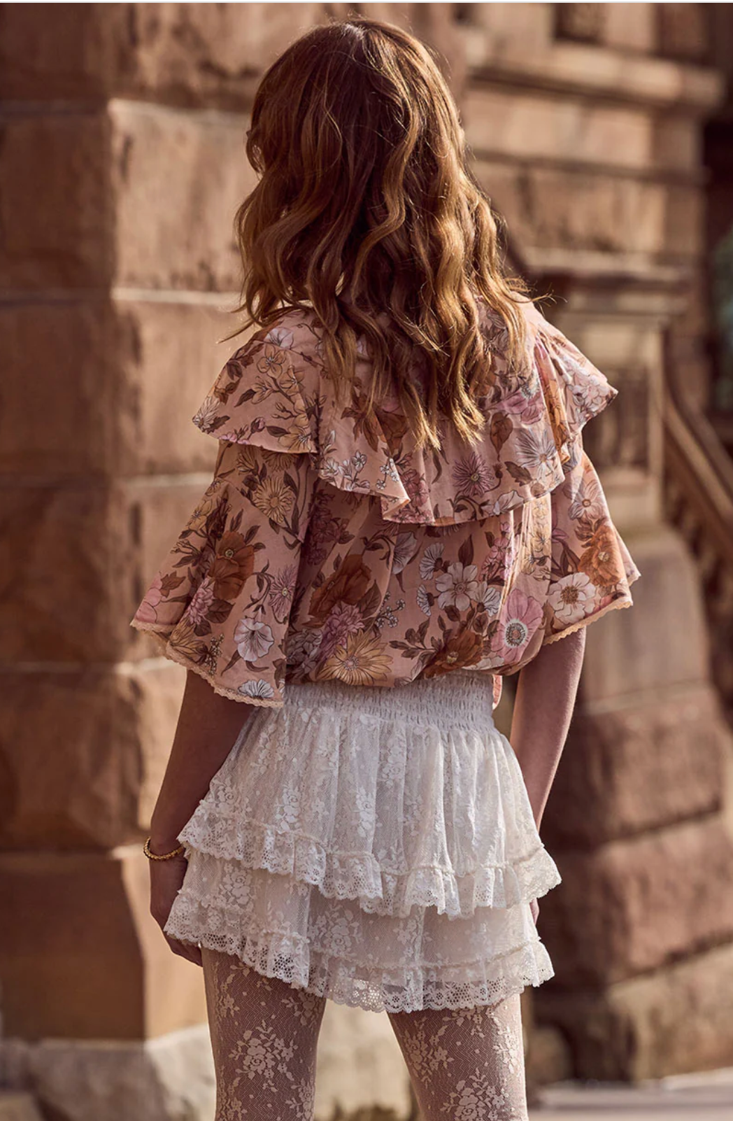 Labyrinth Lace Mini Skirt - Cloud Cream
