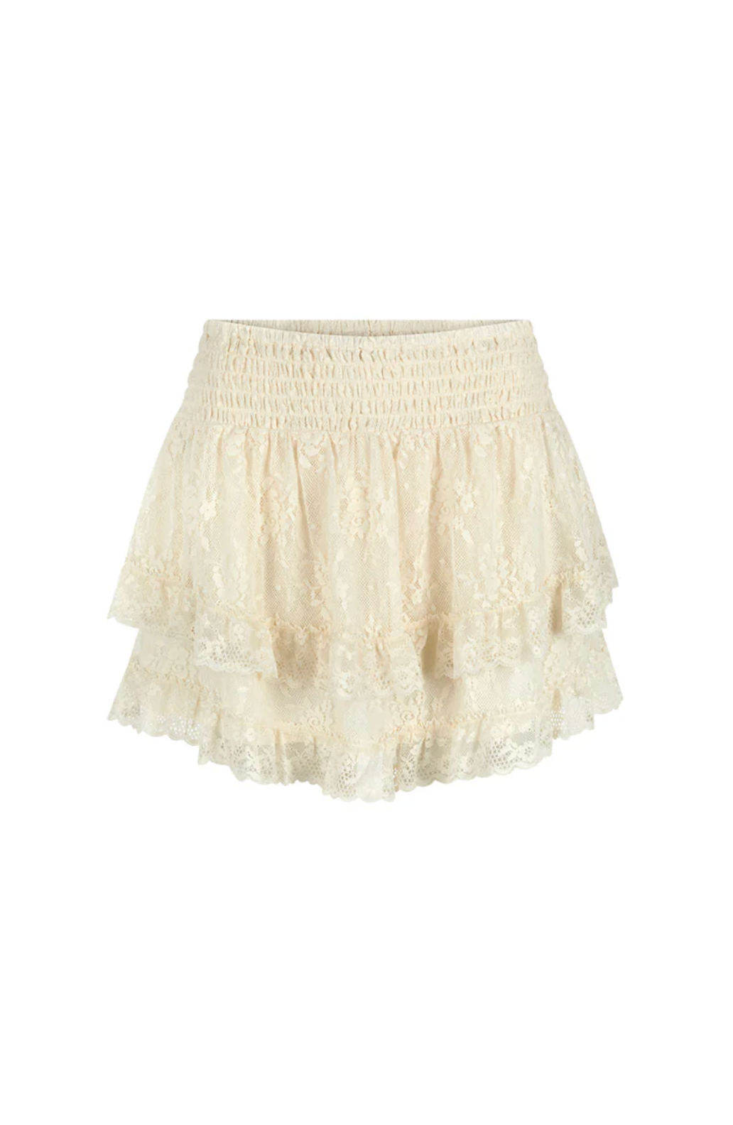 Labyrinth Lace Mini Skirt - Cloud Cream