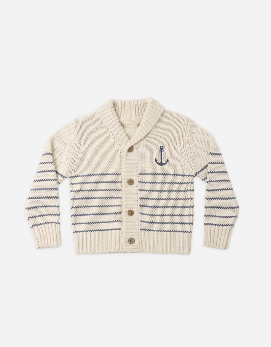 Shawl Cardigan - Natural And Marine