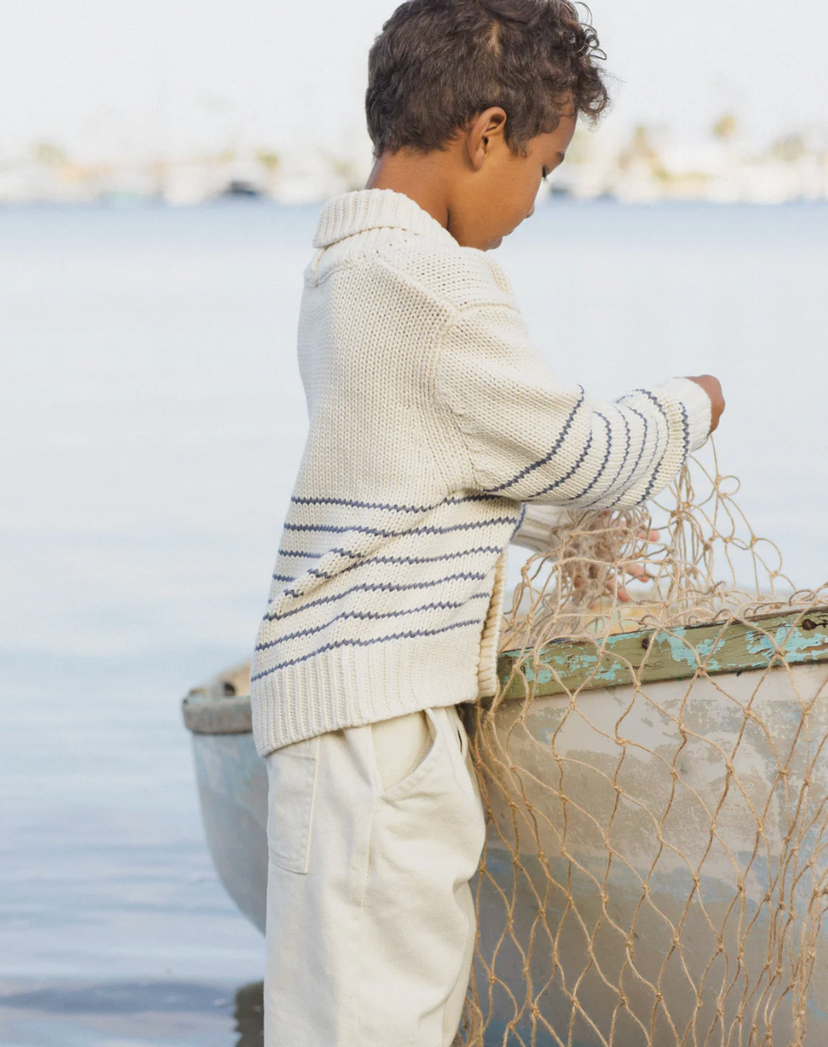 Shawl Cardigan - Natural And Marine