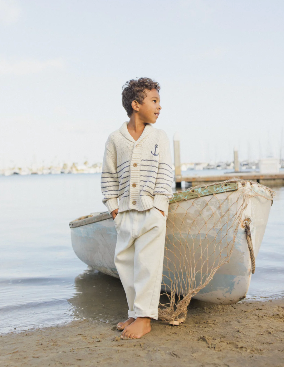 Shawl Cardigan - Natural And Marine