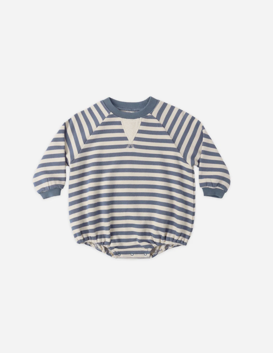Crewneck Romper - Marine Stripe