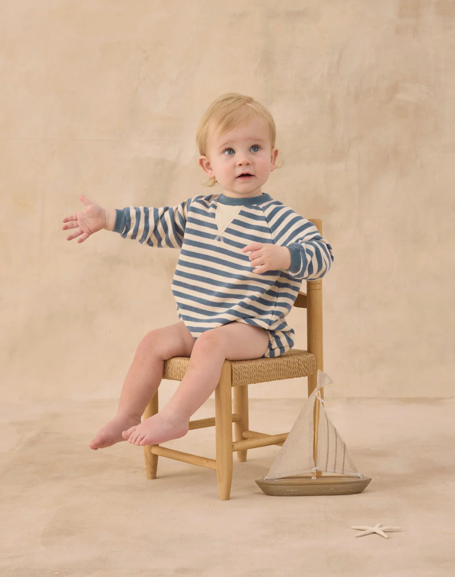 Crewneck Romper - Marine Stripe