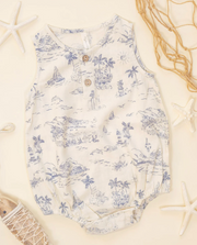 Beau Romper - Ocean Toile