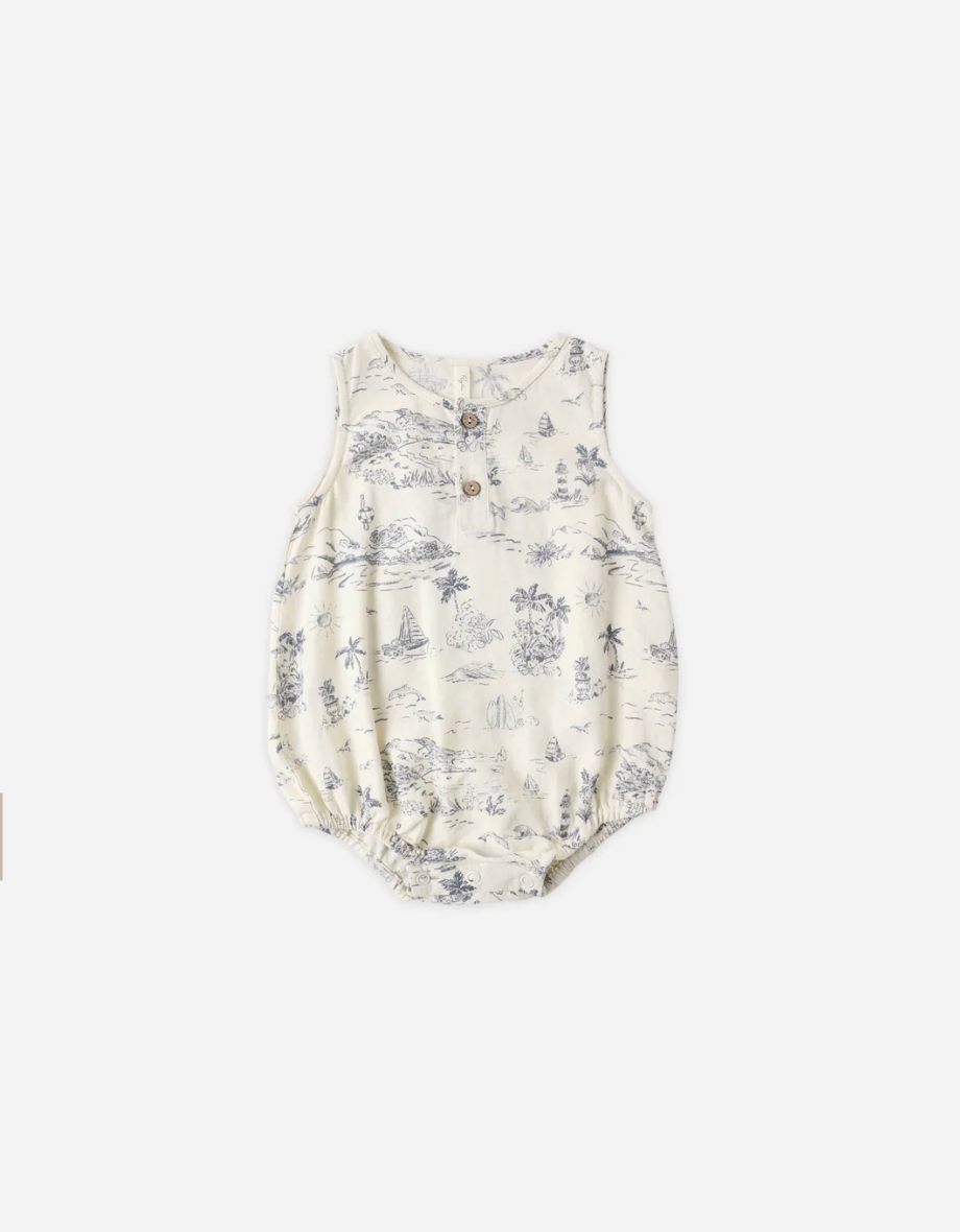 Beau Romper - Ocean Toile