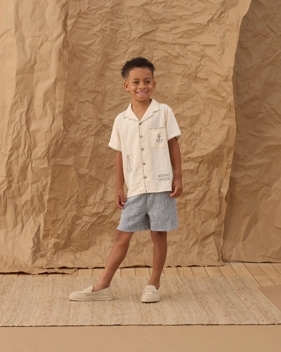 Perry Short - Marine Gingham