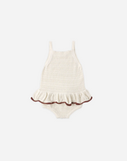 Crochet Ruffle Romper - Natural
