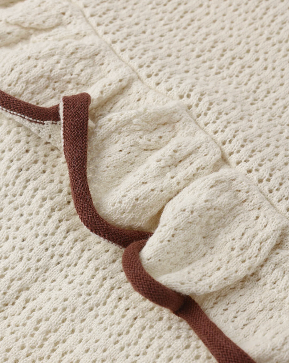 Crochet Ruffle Romper - Natural