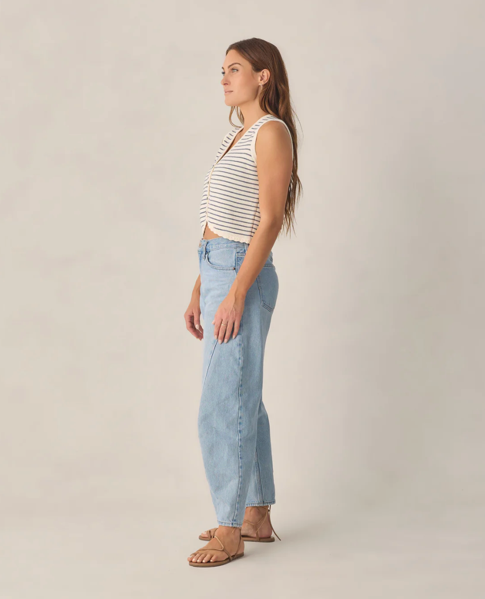 Knit Vest - Marine Stripe
