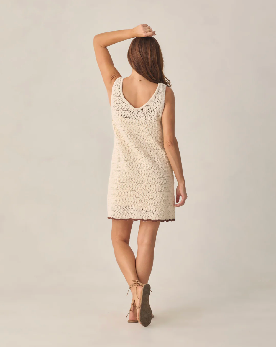 Crochet Tank Mini Dress - Natural
