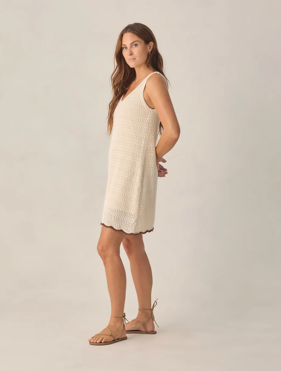 Crochet Tank Mini Dress - Natural