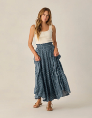 Ruffle Tiered Maxi Skirt - Ditsy