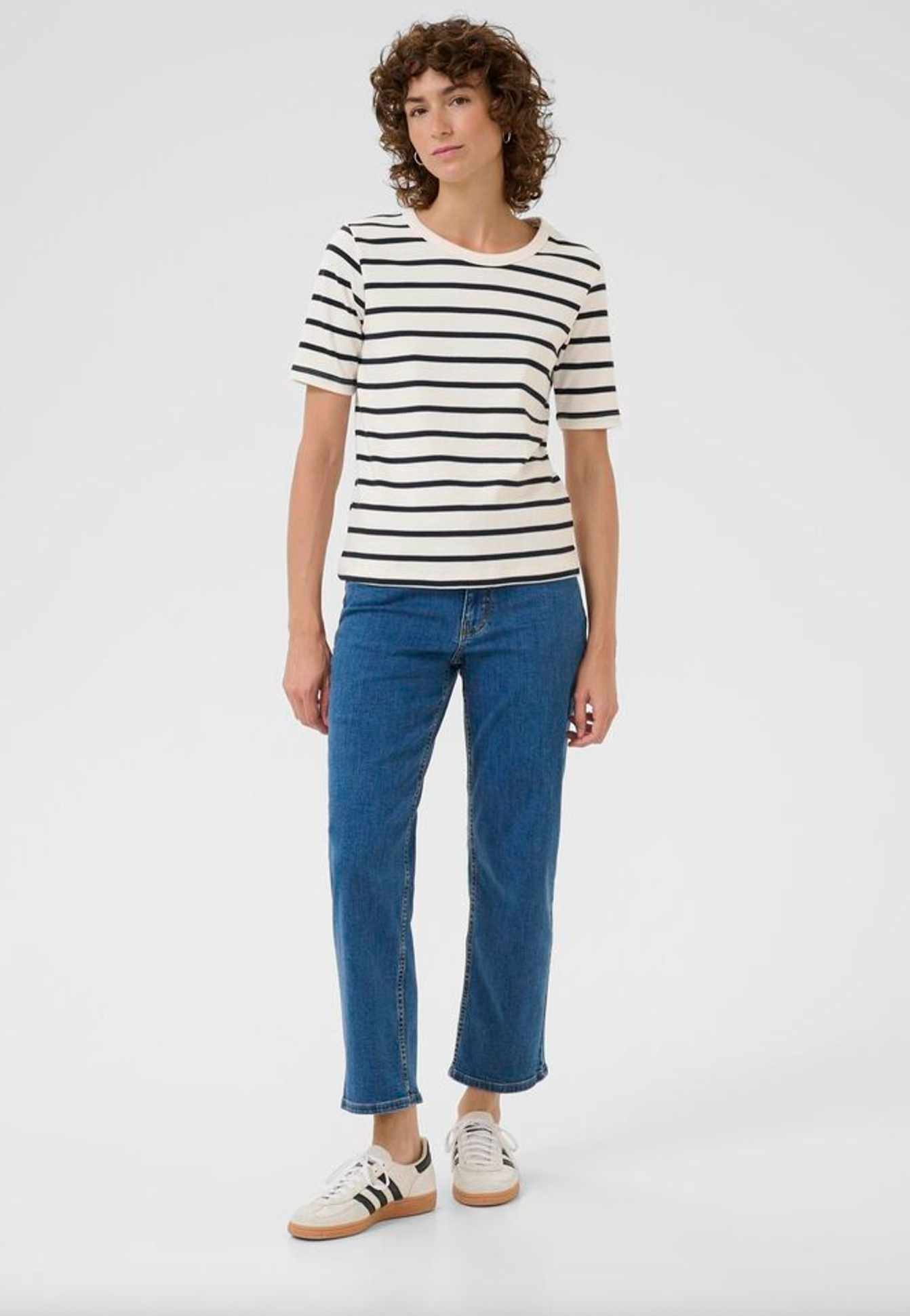 Ratana Basic Tee - Dark Navy Stripe