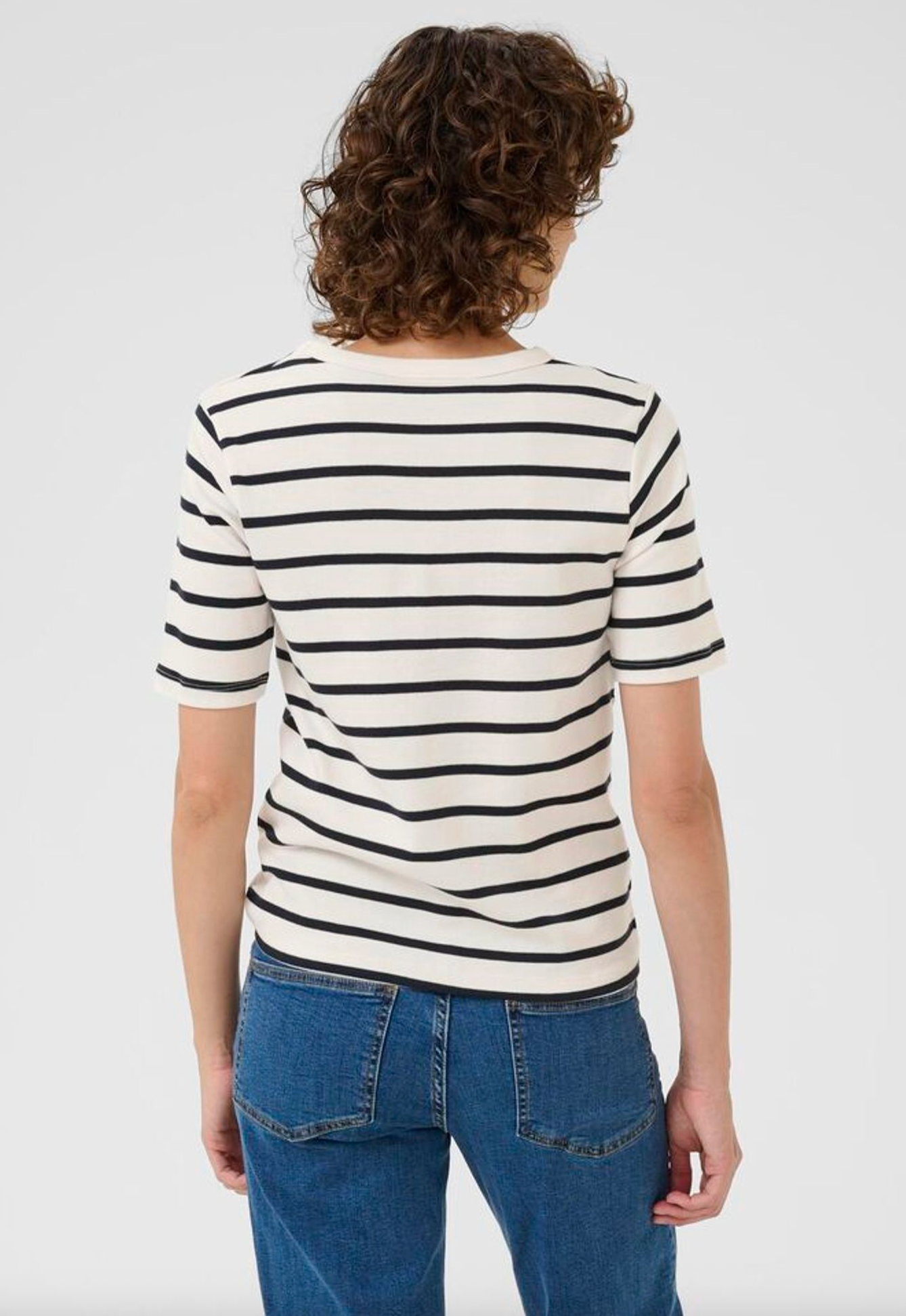 Ratana Basic Tee - Dark Navy Stripe