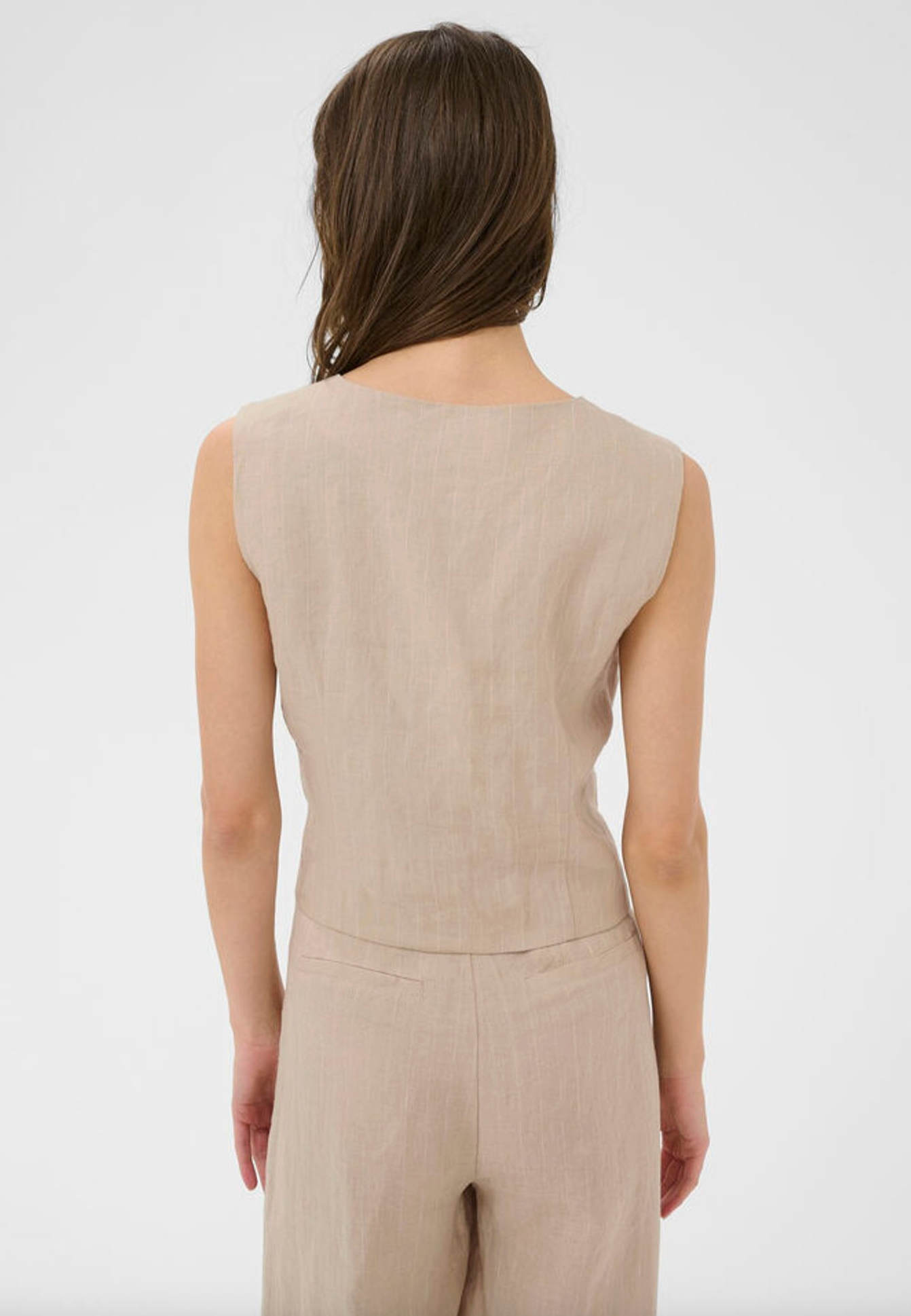 Azania Vest - Neutral Pinstripe
