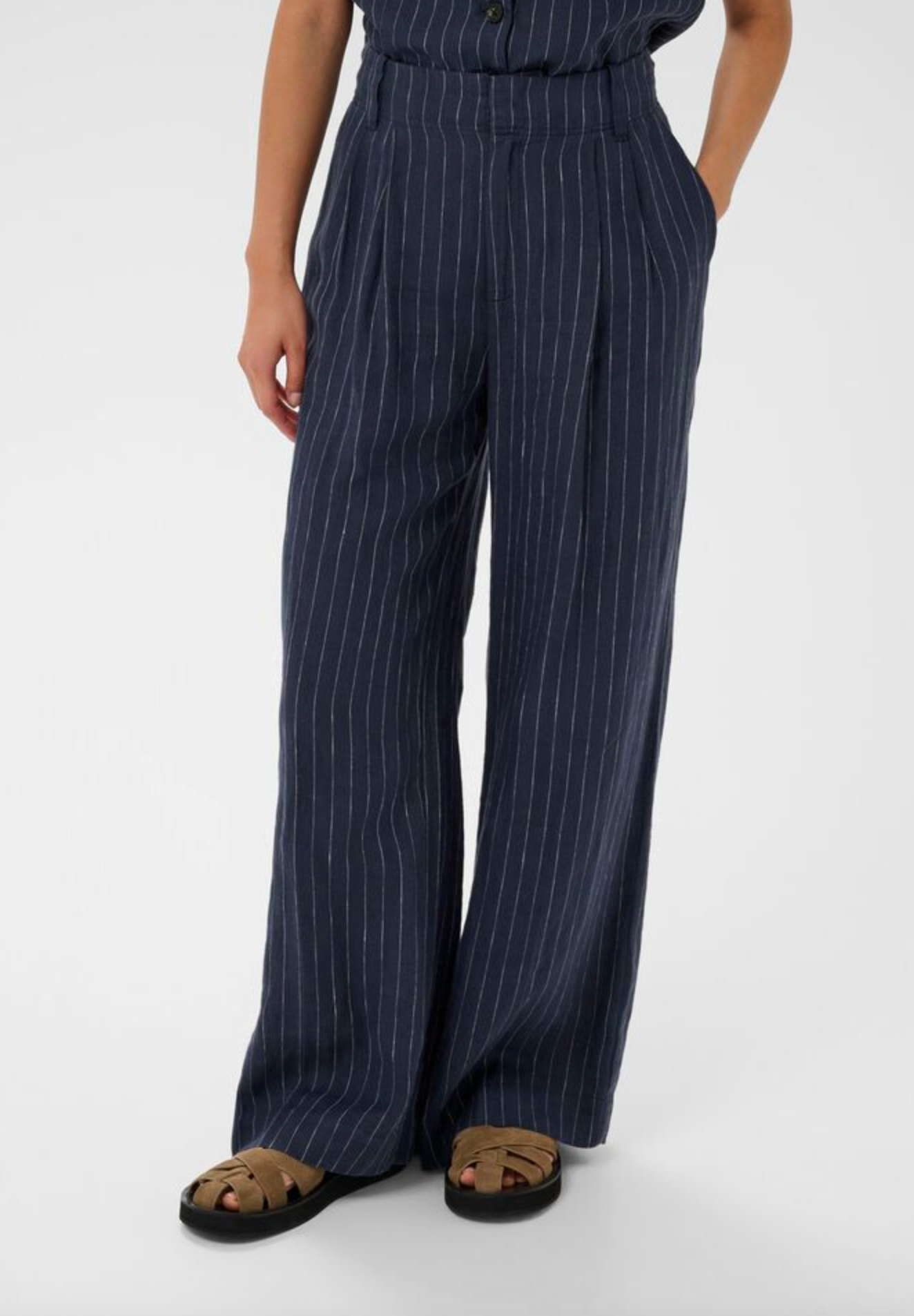 Aliya Pant - Blue Nights Pinstripe