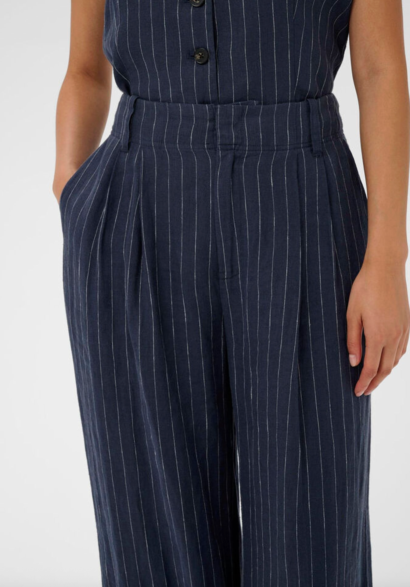 Aliya Pant - Blue Nights Pinstripe