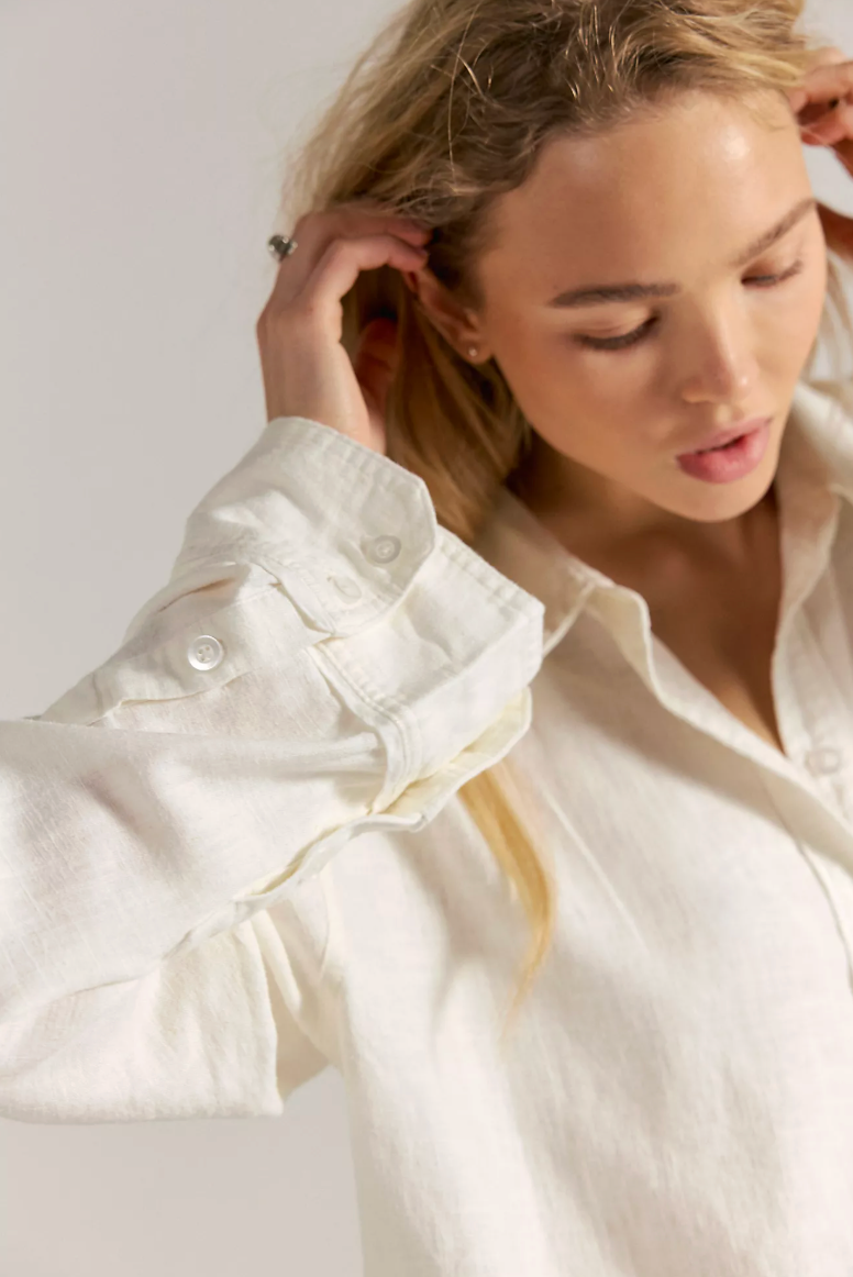 Linen Laurel Top - Clean Ivory
