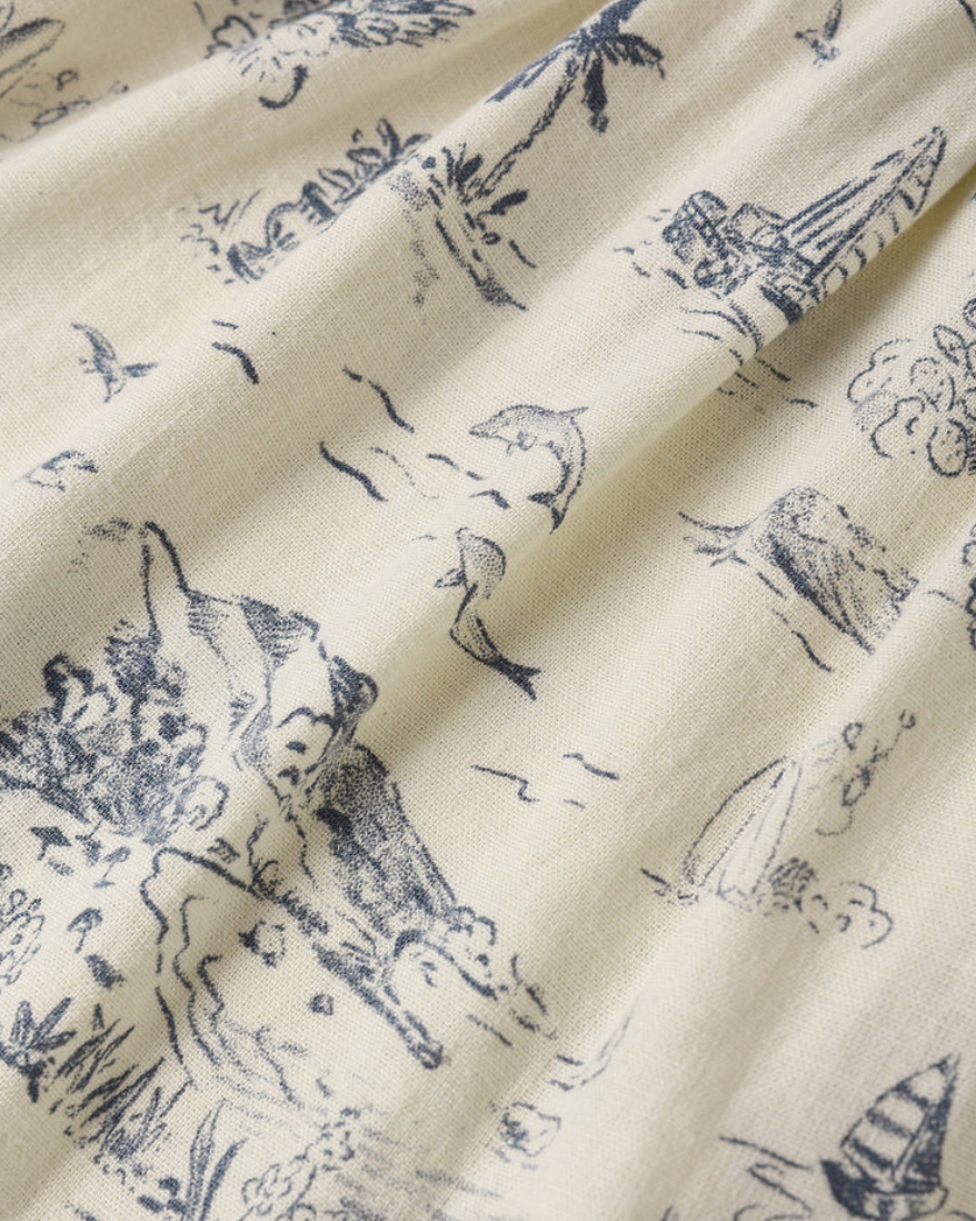 Sutton Dress - Ocean Toile