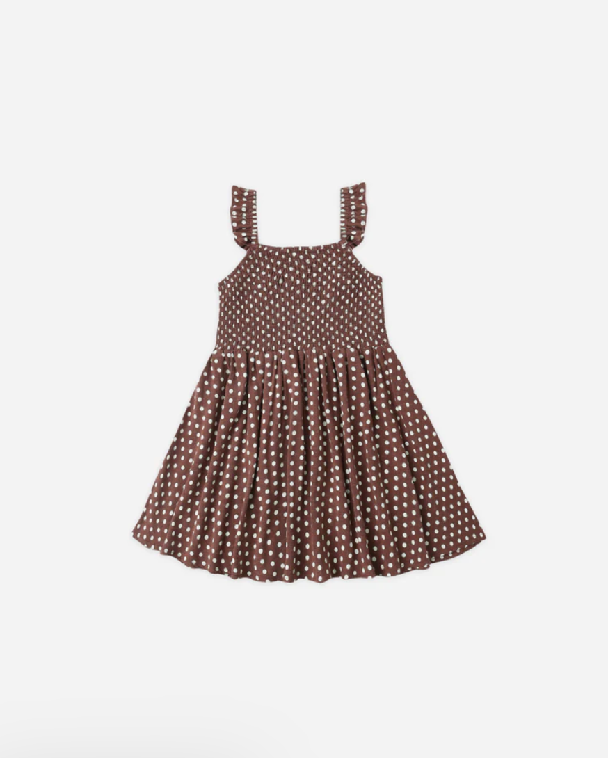 Lainey Dress - Chocolate Polka Dot