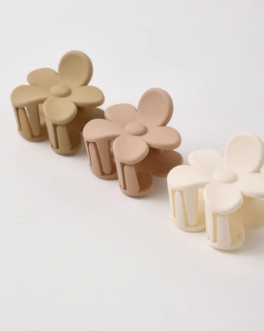 Flower Clip Set - Butterscotch, Blush, Ivory