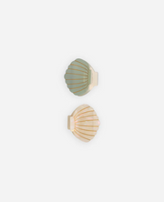 Shell Clip Set - Seafoam, Natural