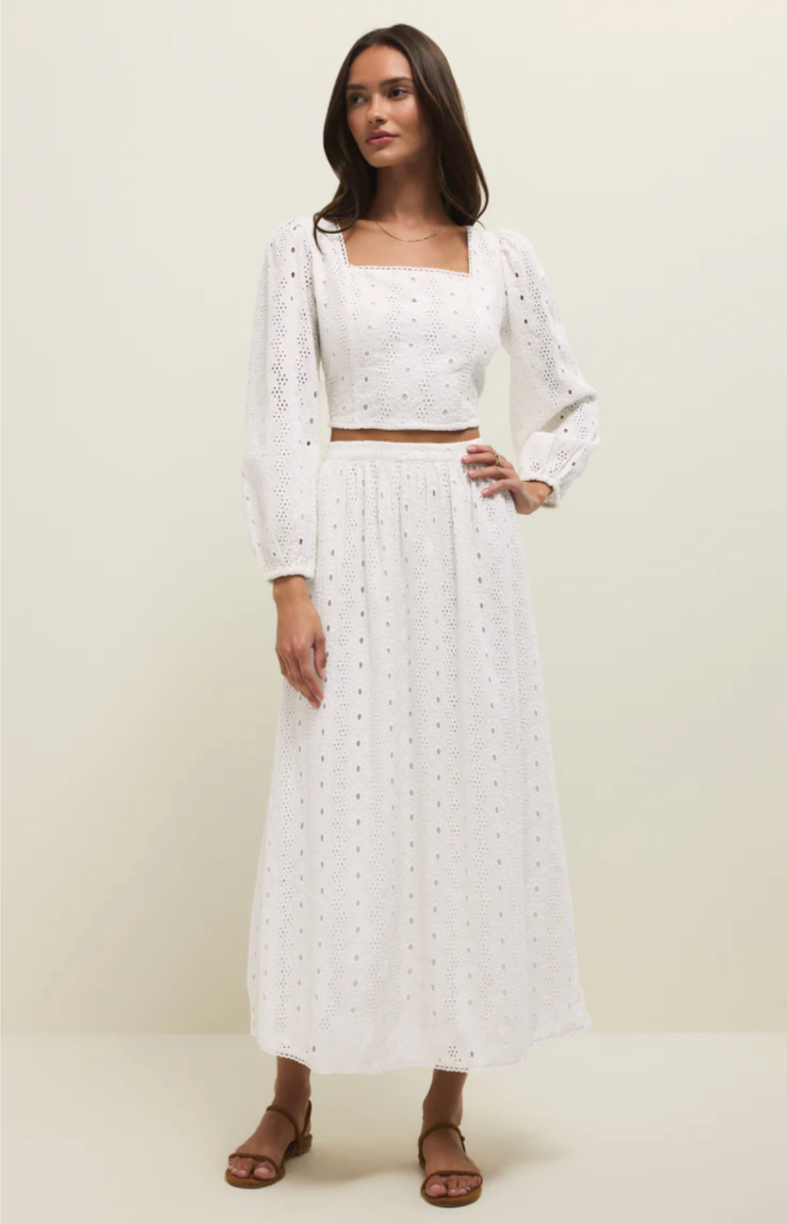Bria Eyelet Skirt - White