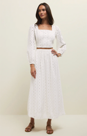 Bria Eyelet Skirt - White