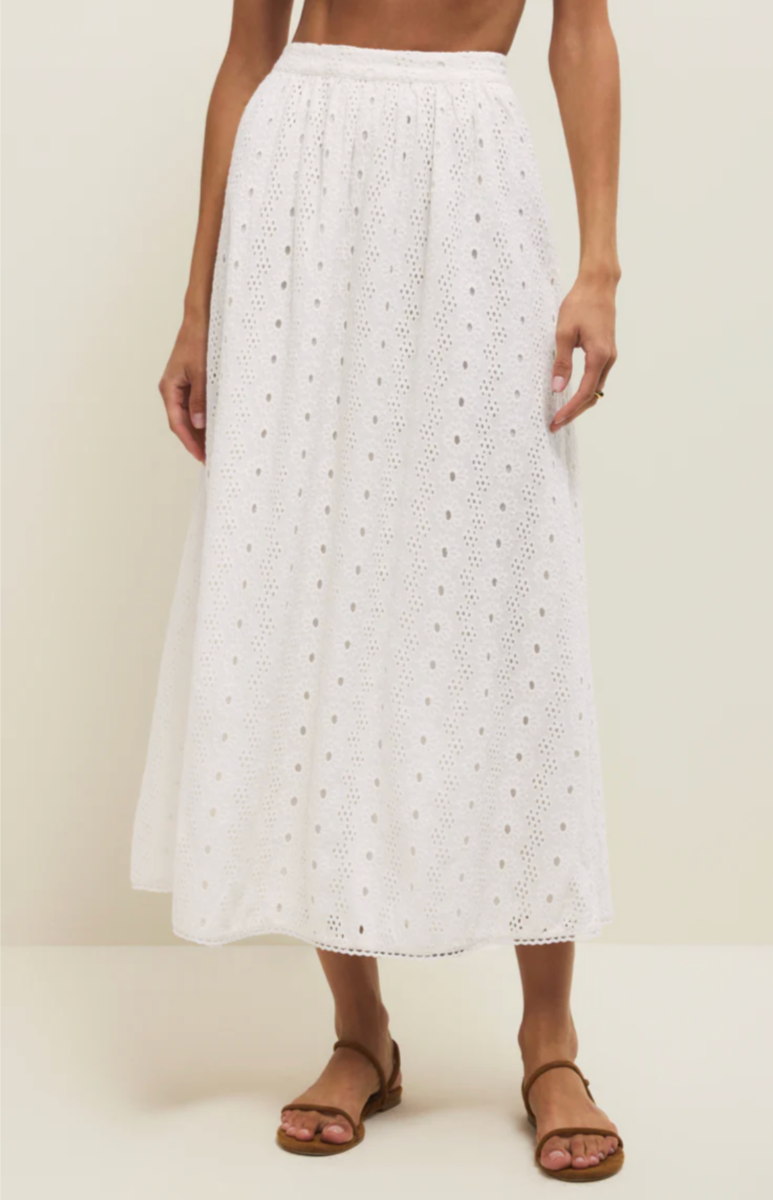 Bria Eyelet Skirt - White