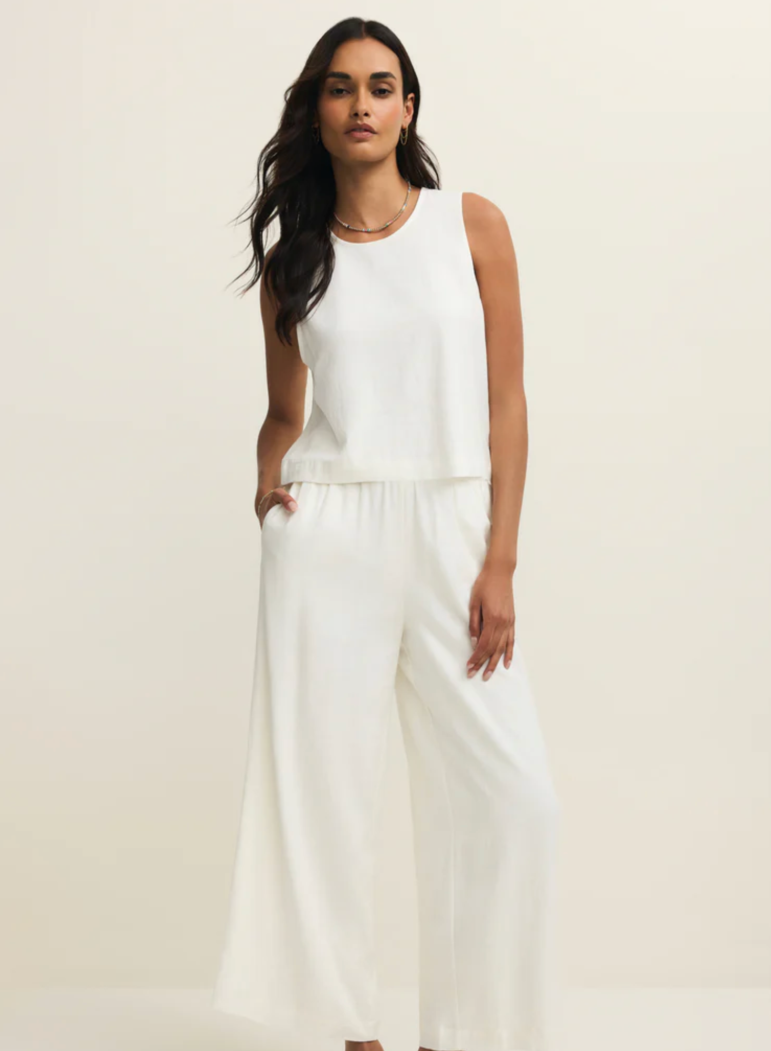 Sloane Linen Top - White