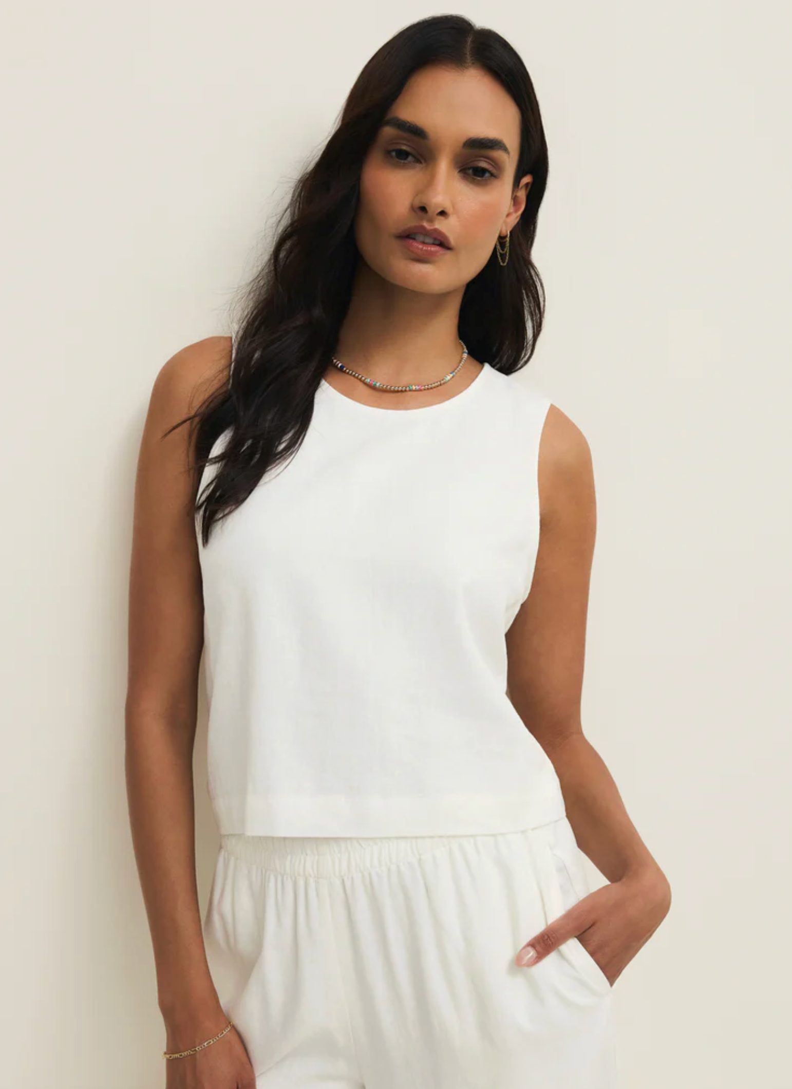 Sloane Linen Top - White