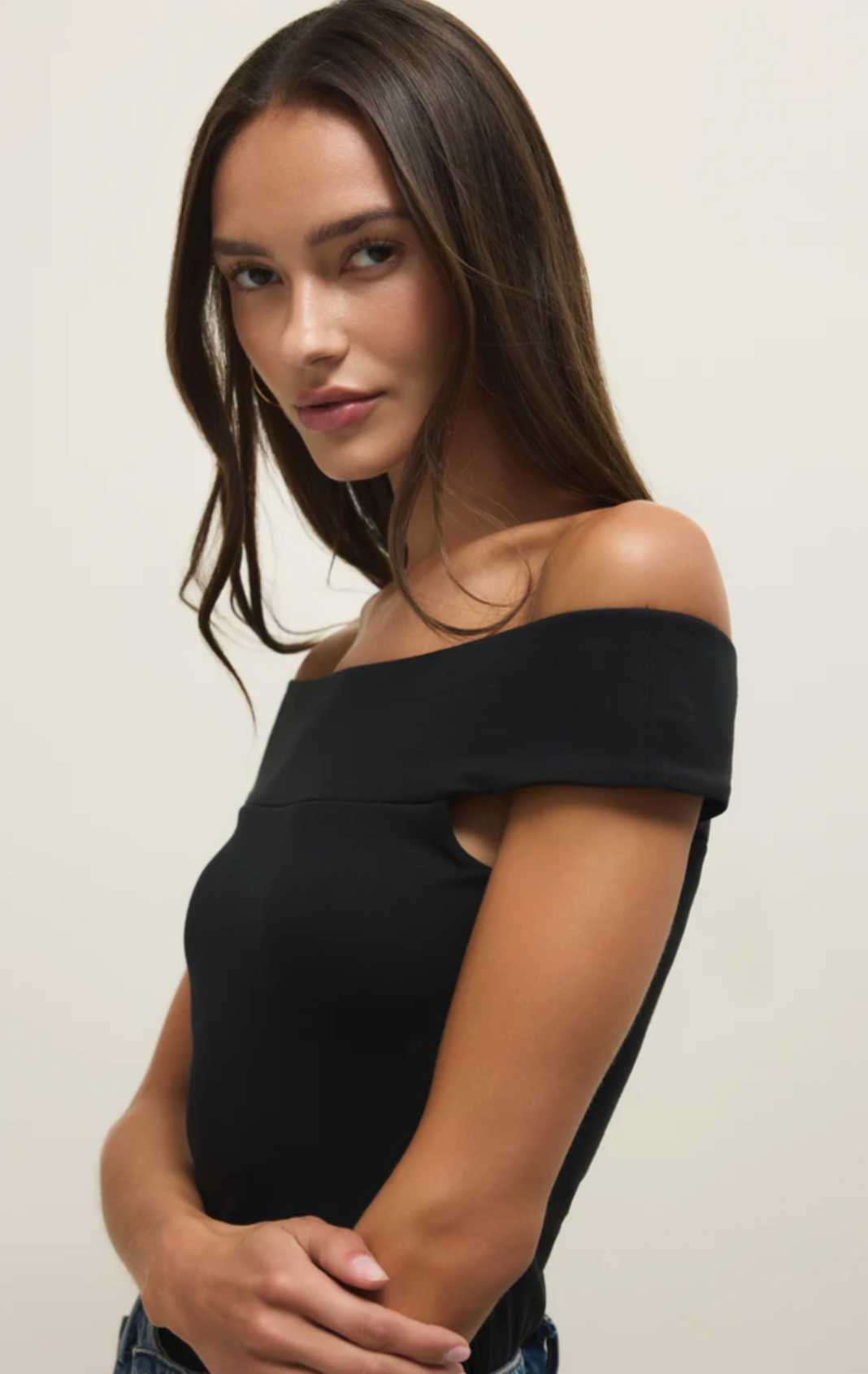 Second Skind Off Shoulder Top - Black