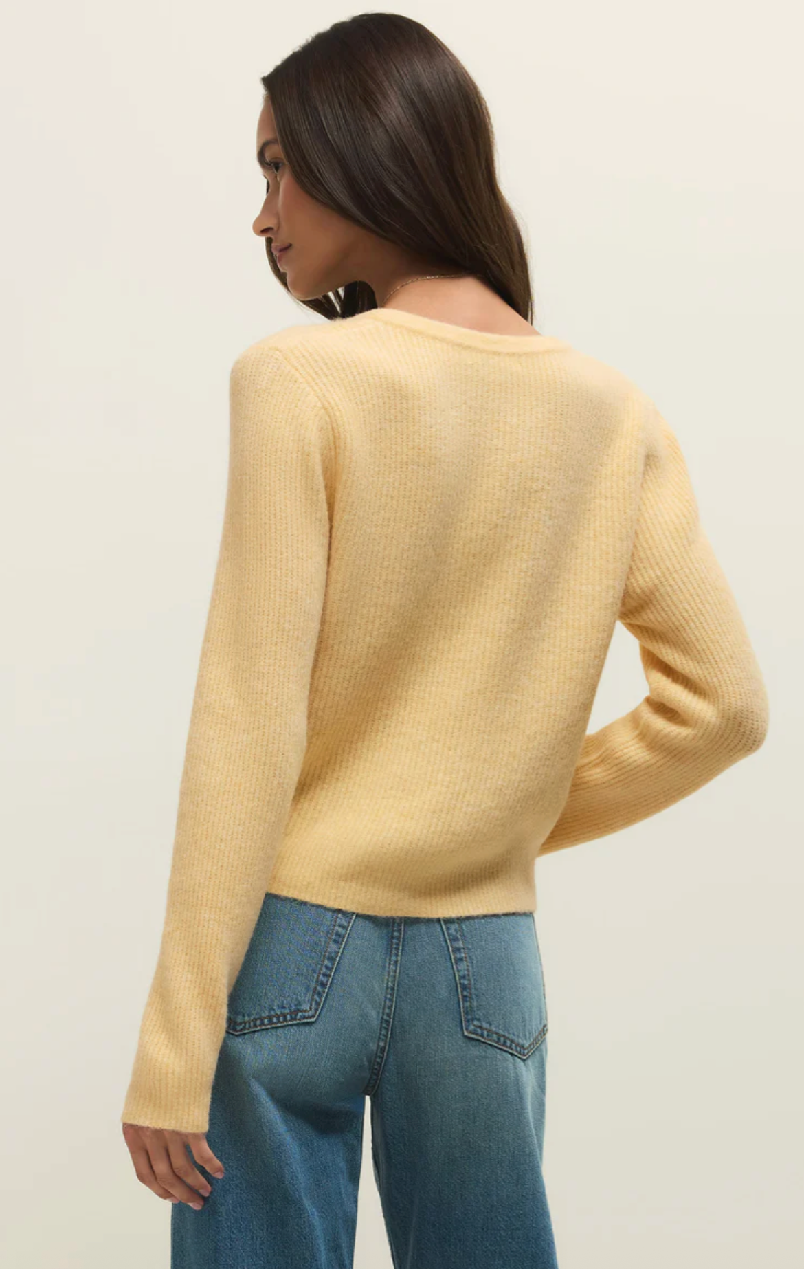 Medina Rib Cardigan - Custard