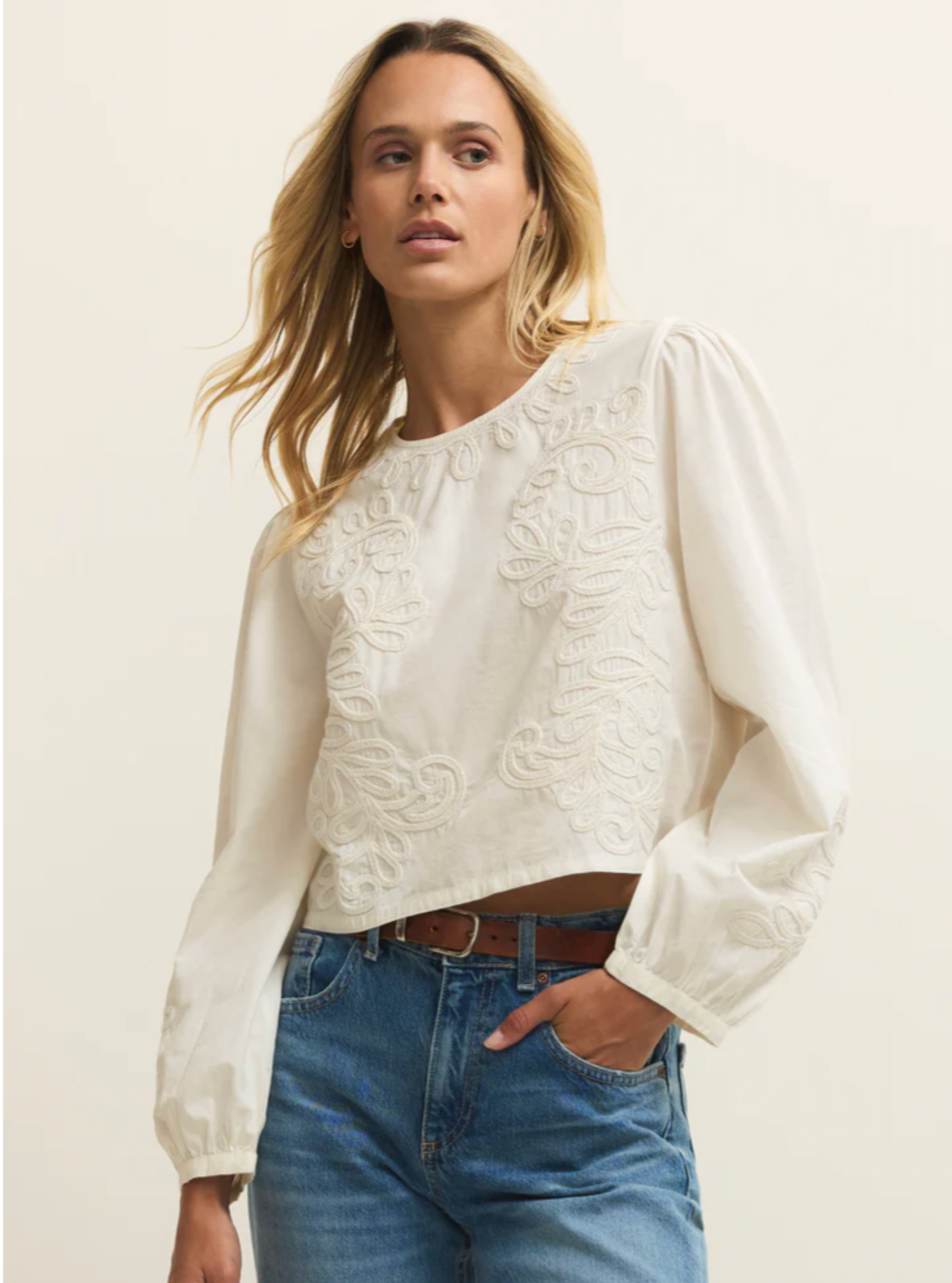 Tatiana Poplin Top - White