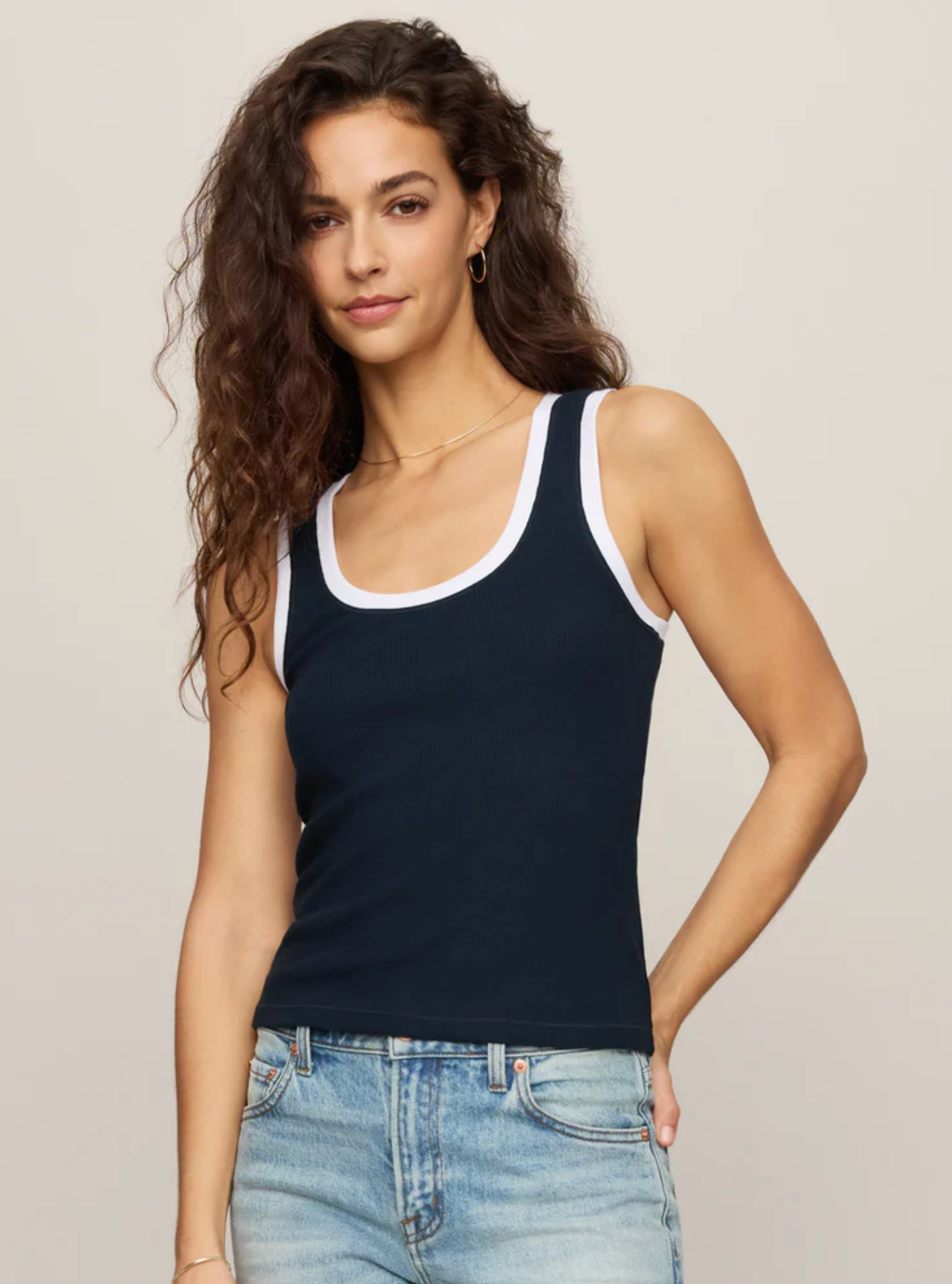 Sirena Coloblocked Rib Tank - Eclipse