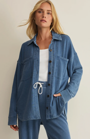 All Day Knit Denim Jacket - Calypso Blue Indigo